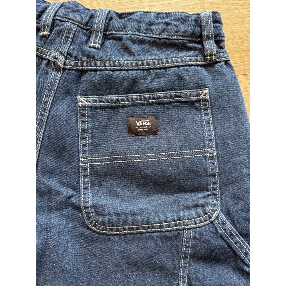 Vans Groundwork Long Denim Shorts Jorts Dark Wash Carpenter Skate Size 26 - Picture 5 of 10